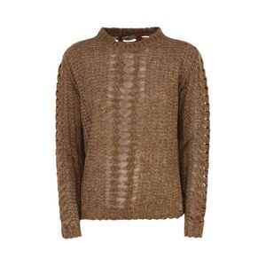 HERNO Women's Distressed Knit Sweater Women CAMEL Sweaters & Knitwear